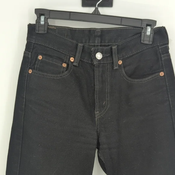 00120 Levi's 550 Relaxed Fit Straight Leg Jeans Black size 26x27 casual retro - Picture 3 of 9